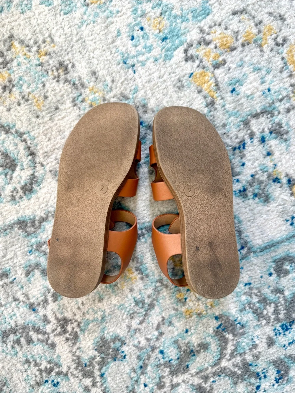 Art Class Brown and Tan Buckle Sandals Size 2 Girls